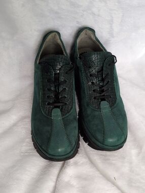Women's Fly London Green Suede Platform Sneakers